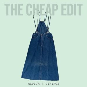 Vintage denim overall skirt, Medium